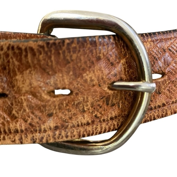 Western Genuine Top Grain Leather Made in USA Brown Woven Patterned Mens Size 40 - Picture 3 of 8